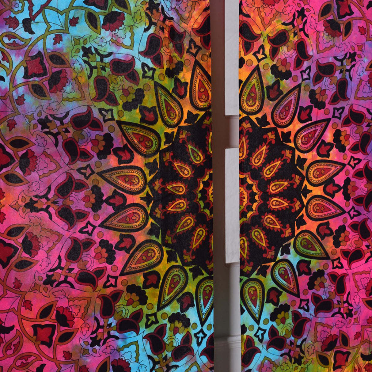 Vorhang Stern Mandala batik bunt - 2-teilig