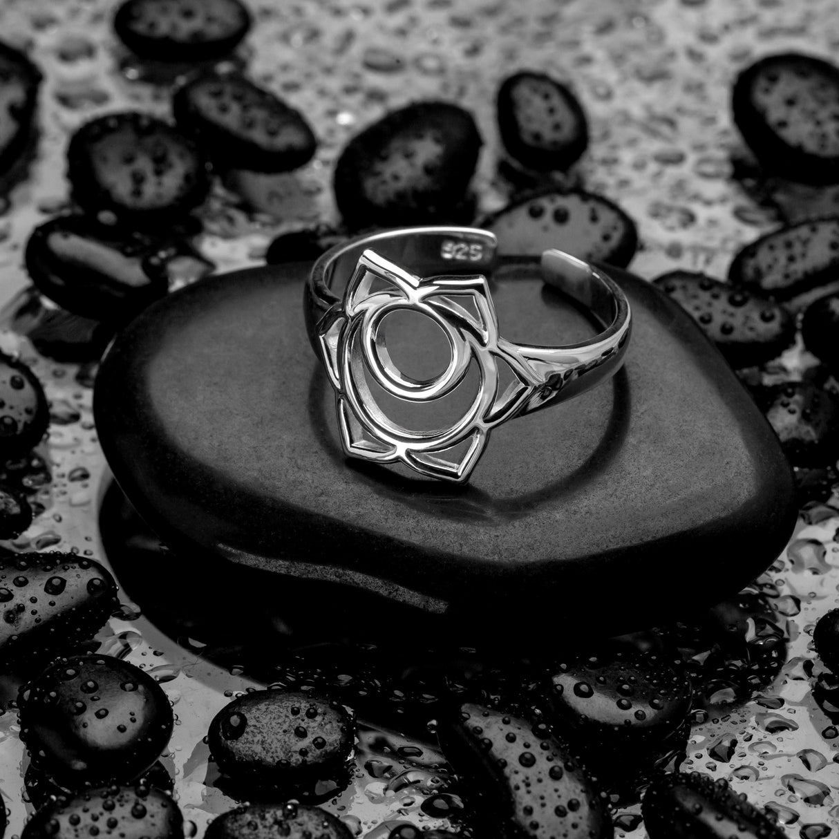Sakral-Chakra Ring aus Silber, Größenverstellbar
