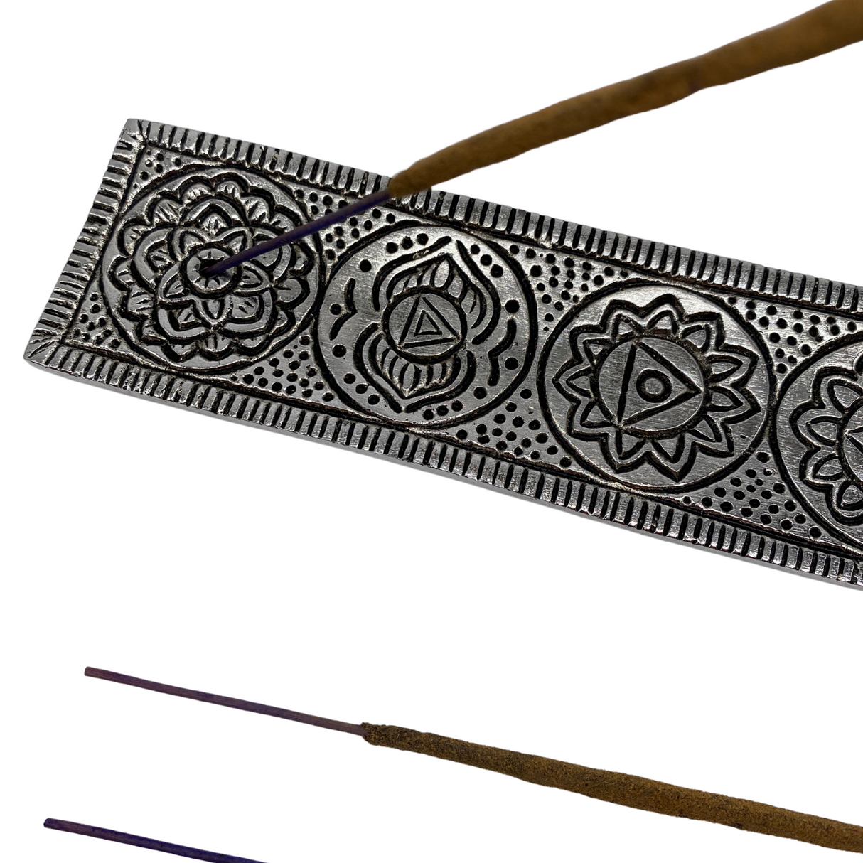 Räucherstäbchenhalter 7 Chakren aus Messing