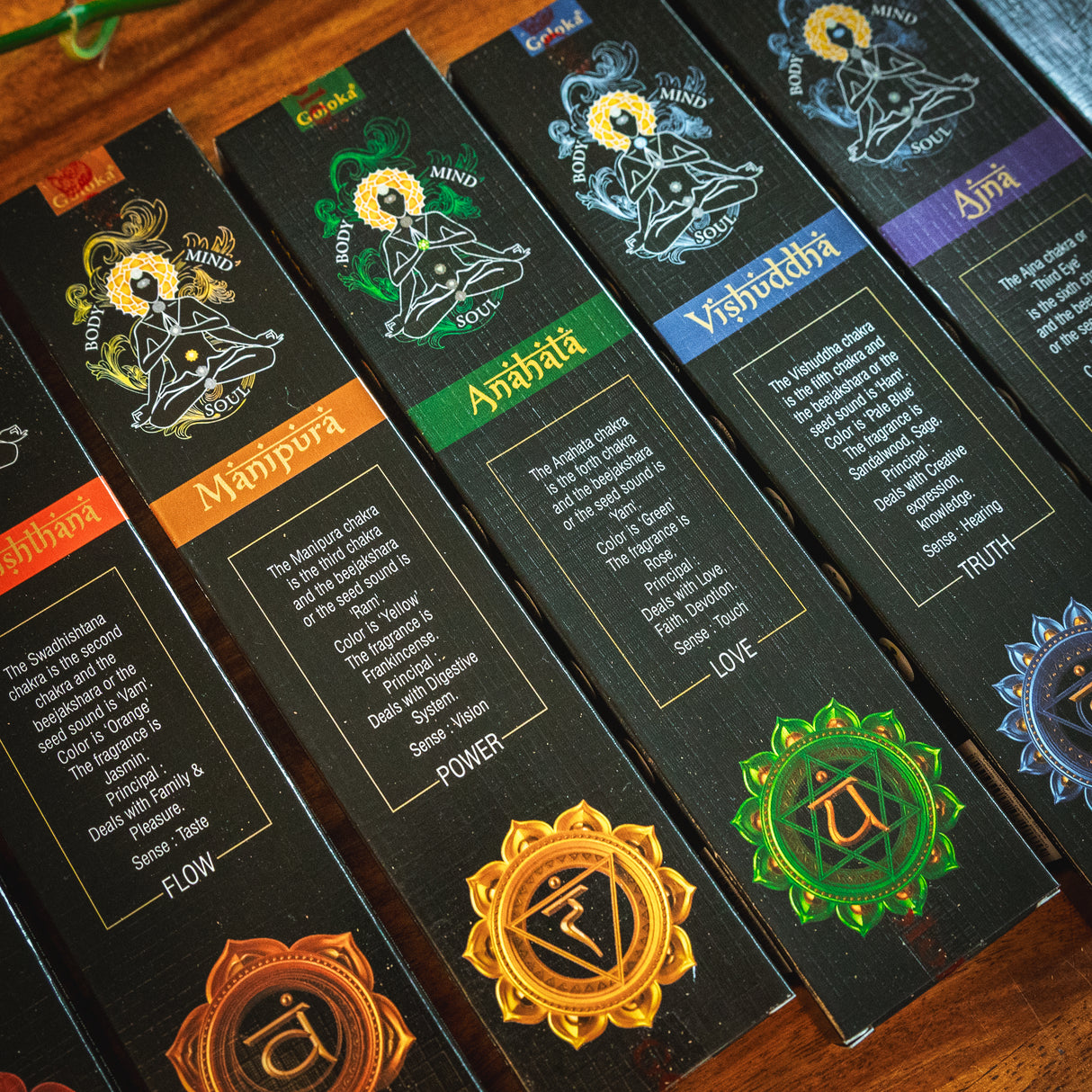 Goloka 7 Chakren Räucherstäbchen Set - 7x16g Düfte