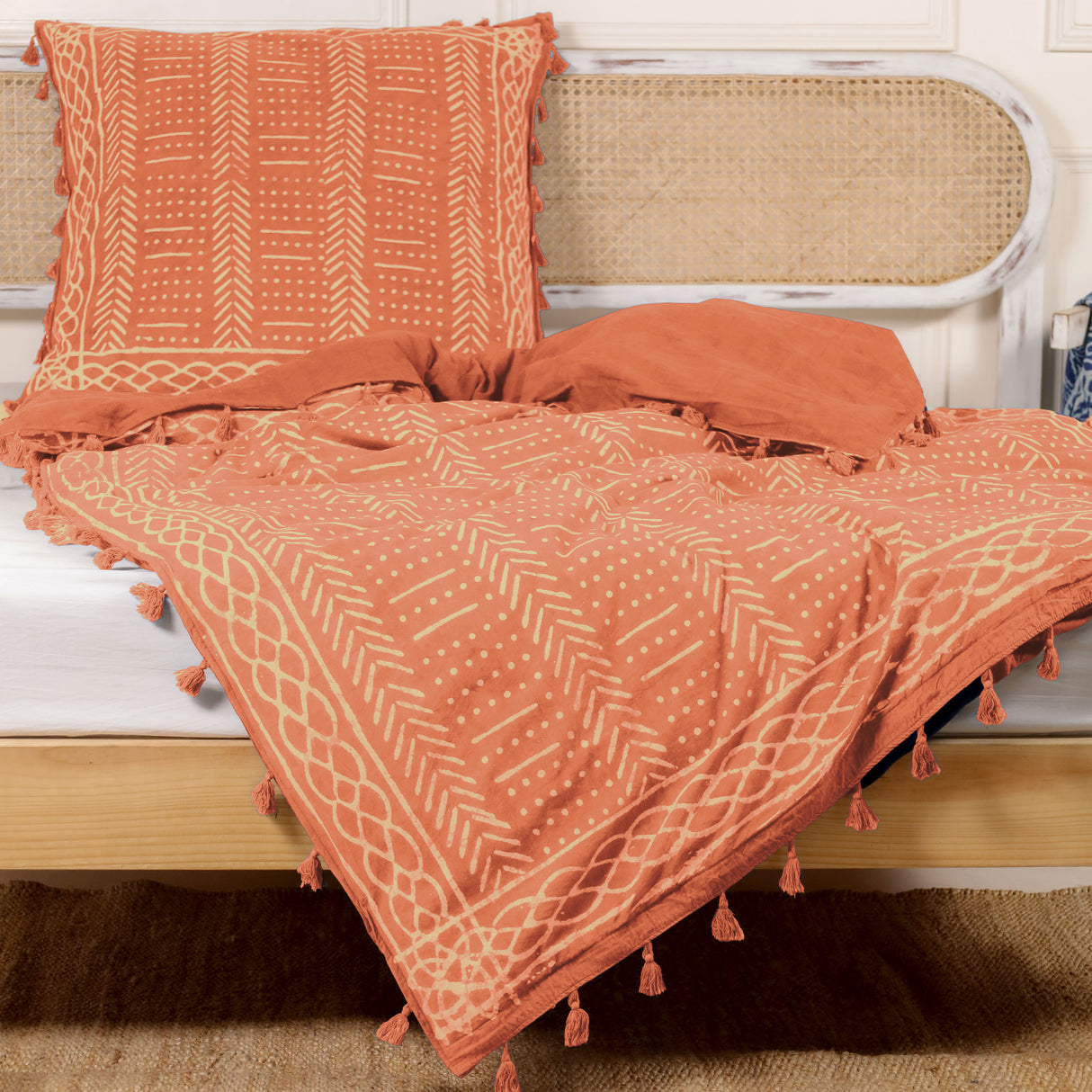 Bettwäsche Akazie Blockdruck Geo