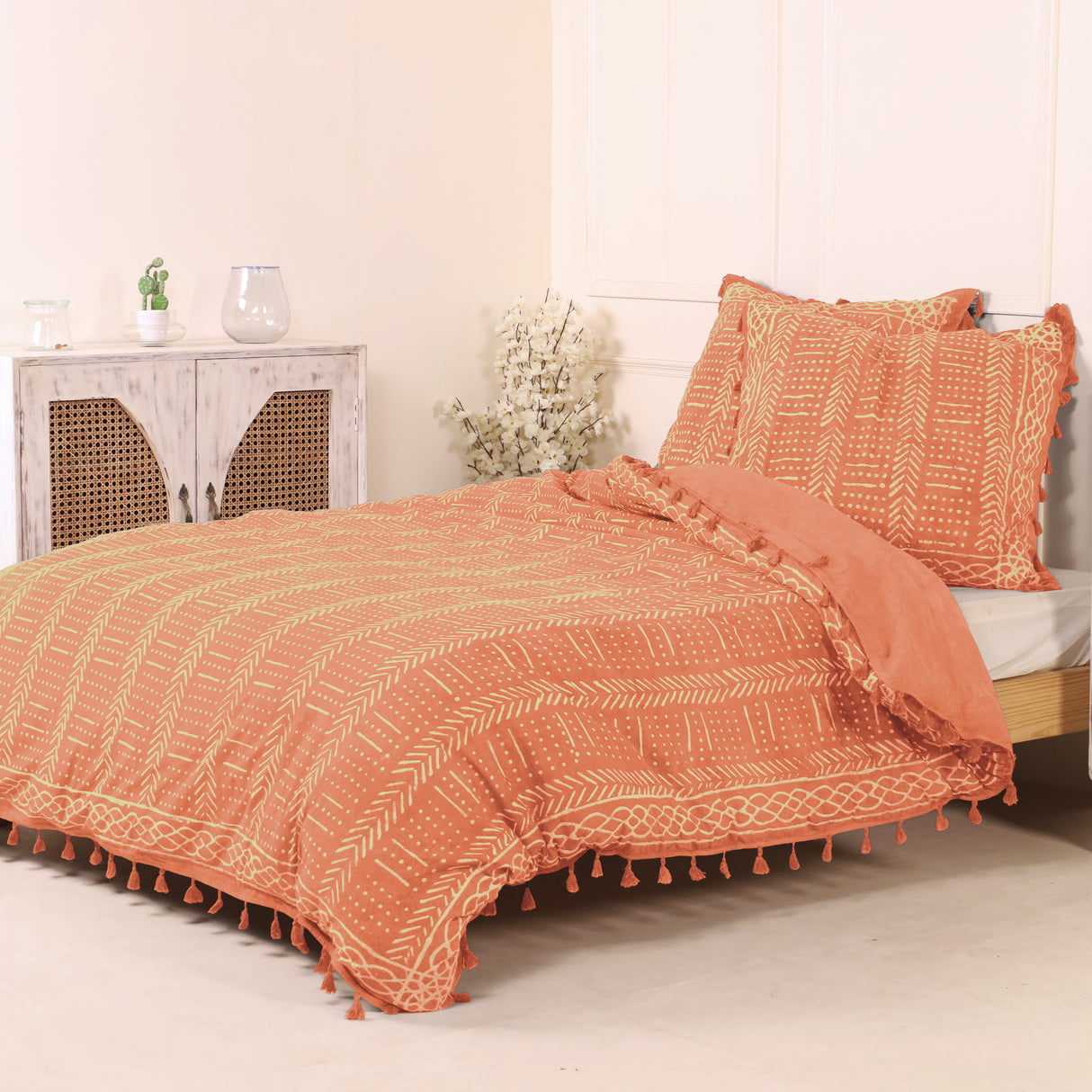 Bettwäsche Akazie Blockdruck Geo