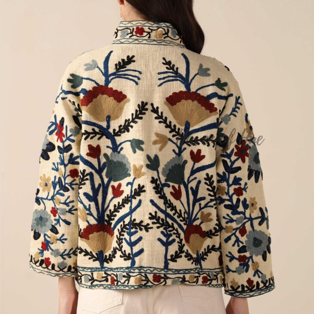 Einzelstück Bestickte Jacke in Weiß