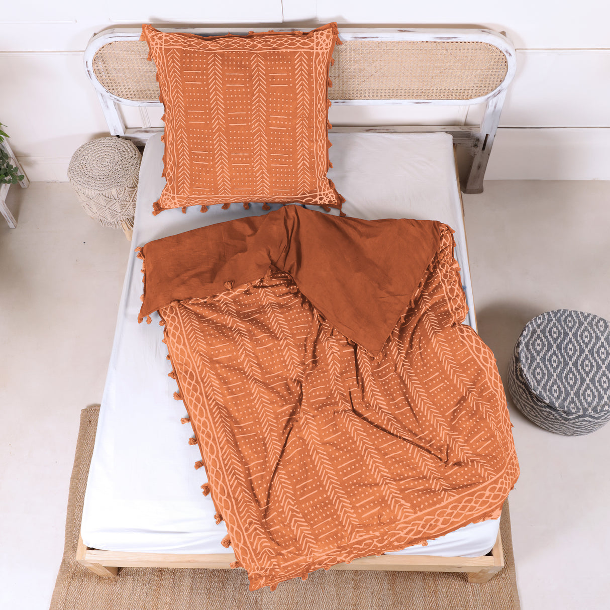 Bettwäsche Akazie Blockdruck Geo