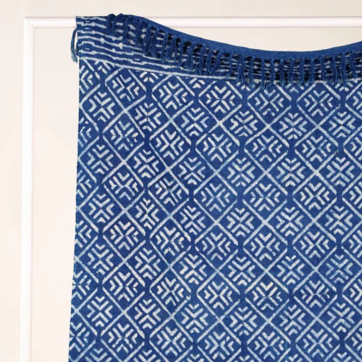 Blockdruck Tagesdecke Udaipur - Indigo blau 100% Baumwolle fair gehandelt von Karmandala