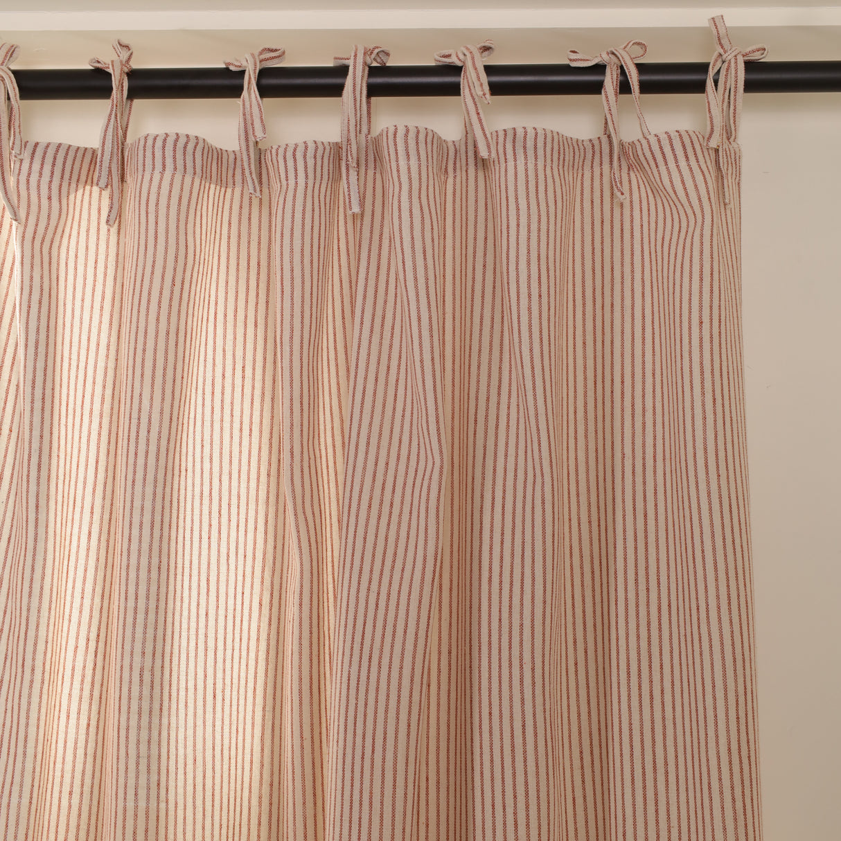 Leinen Vorhang Gewebt in Rot Weiß