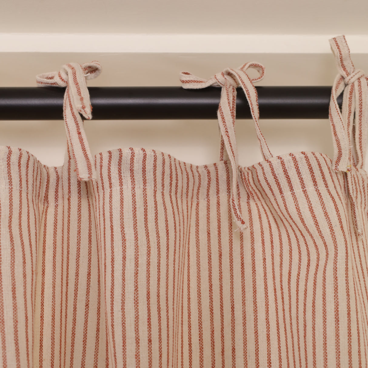 Leinen Vorhang Gewebt in Rot Weiß