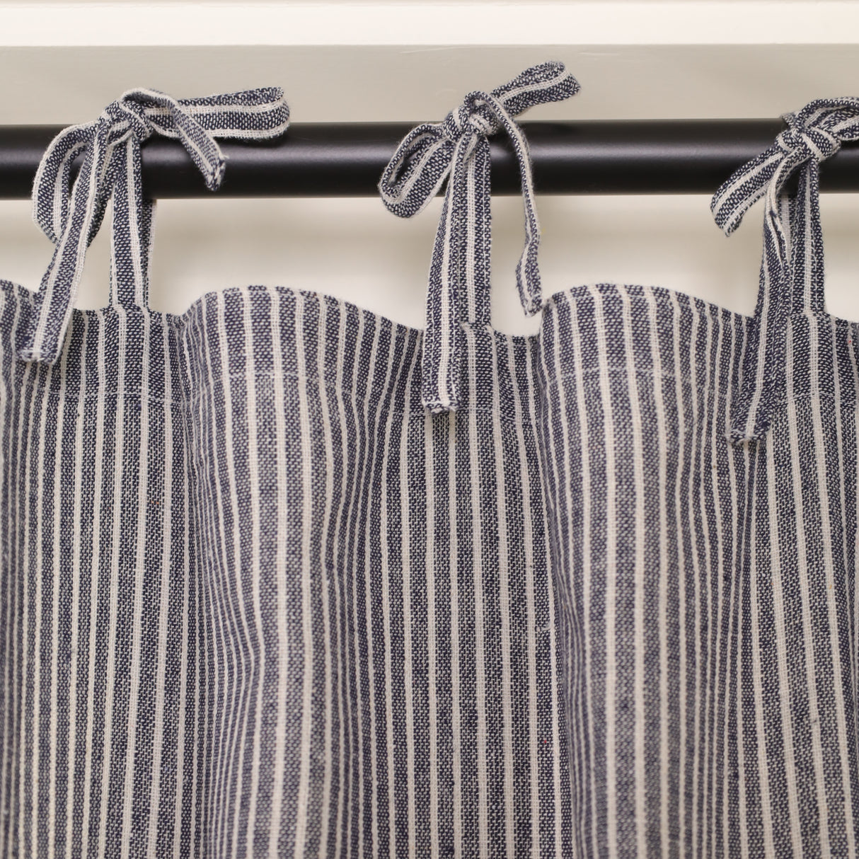 Leinen Vorhang Gewebt in Blau