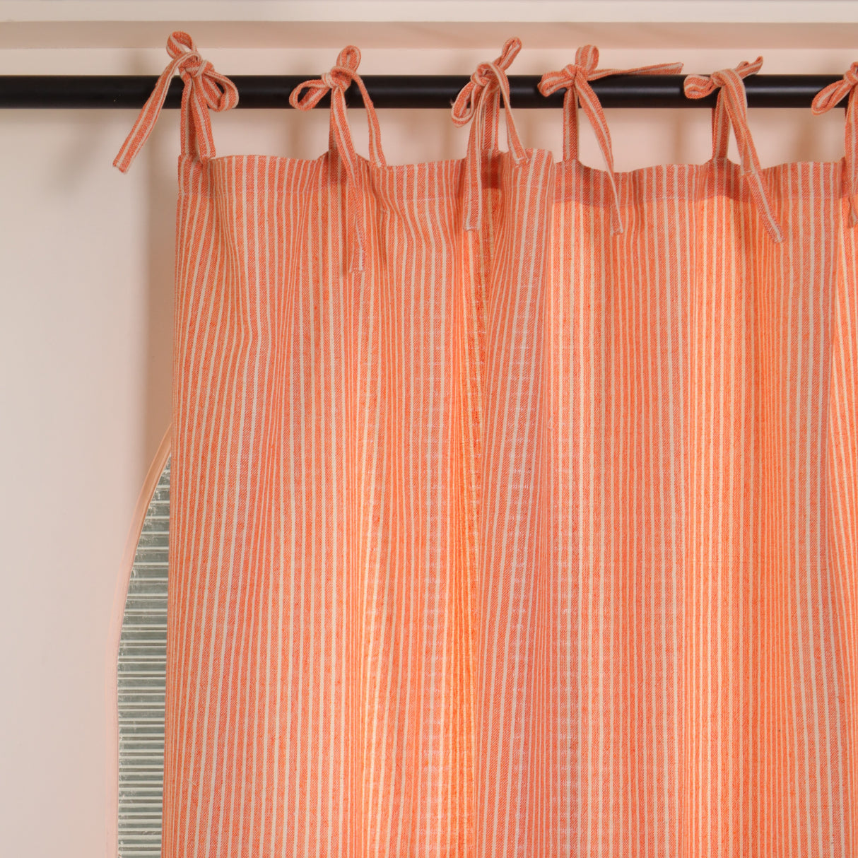 Leinen Vorhang Streifen in Orange