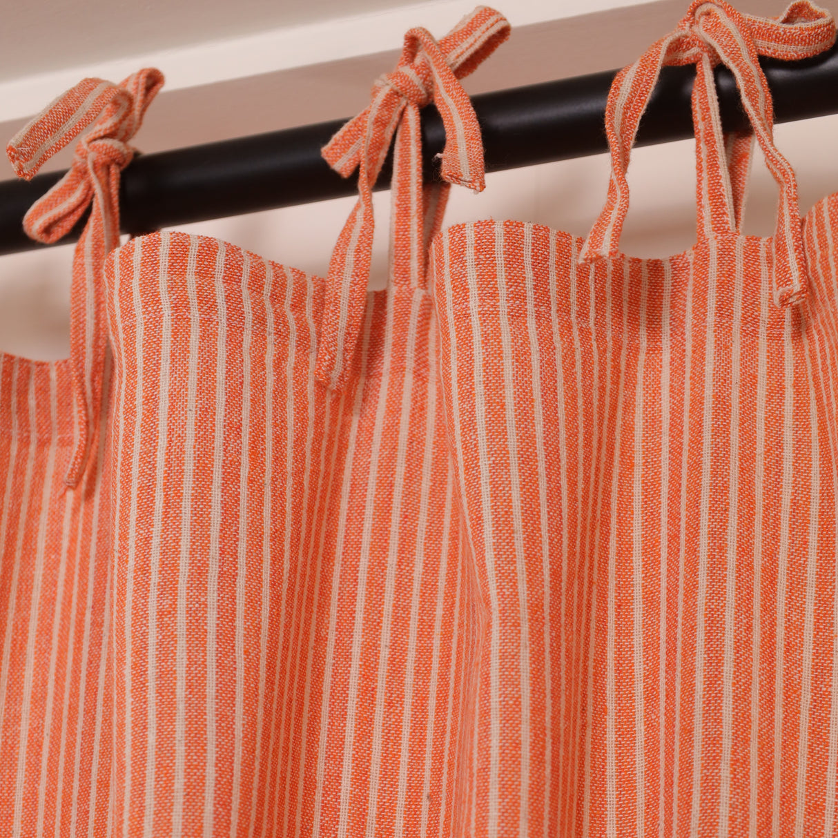 Leinen Vorhang Streifen in Orange