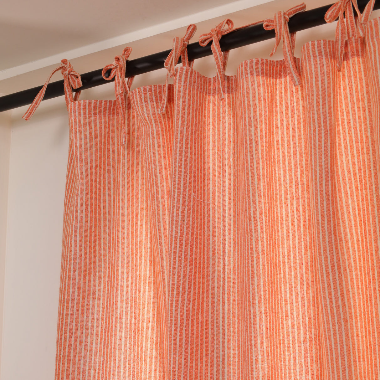 Leinen Vorhang Streifen in Orange