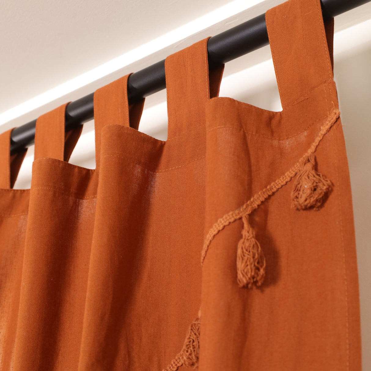 Boho Vorhang Akazien Braun - 2-teilig