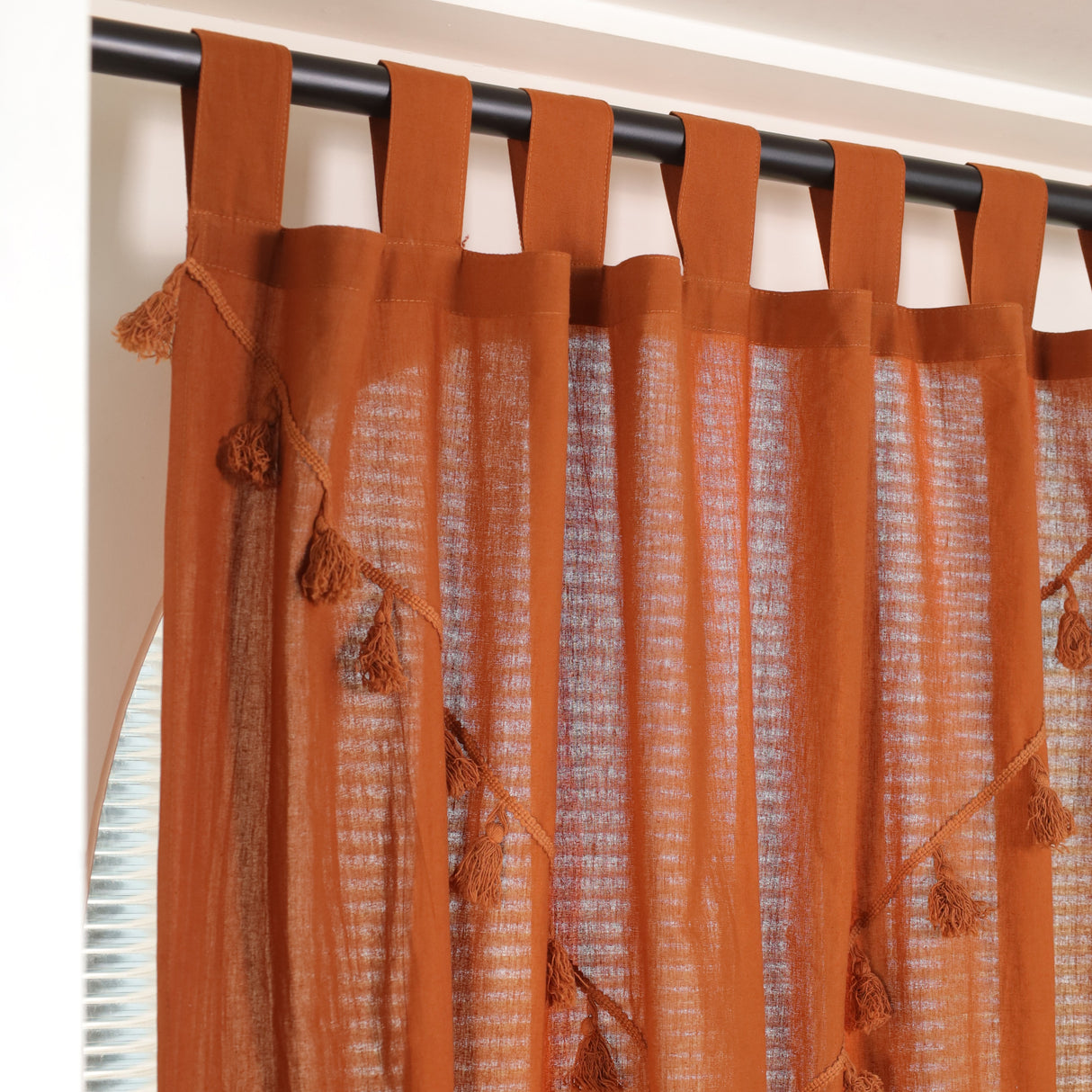 Boho Vorhang Akazien Braun - 2-teilig