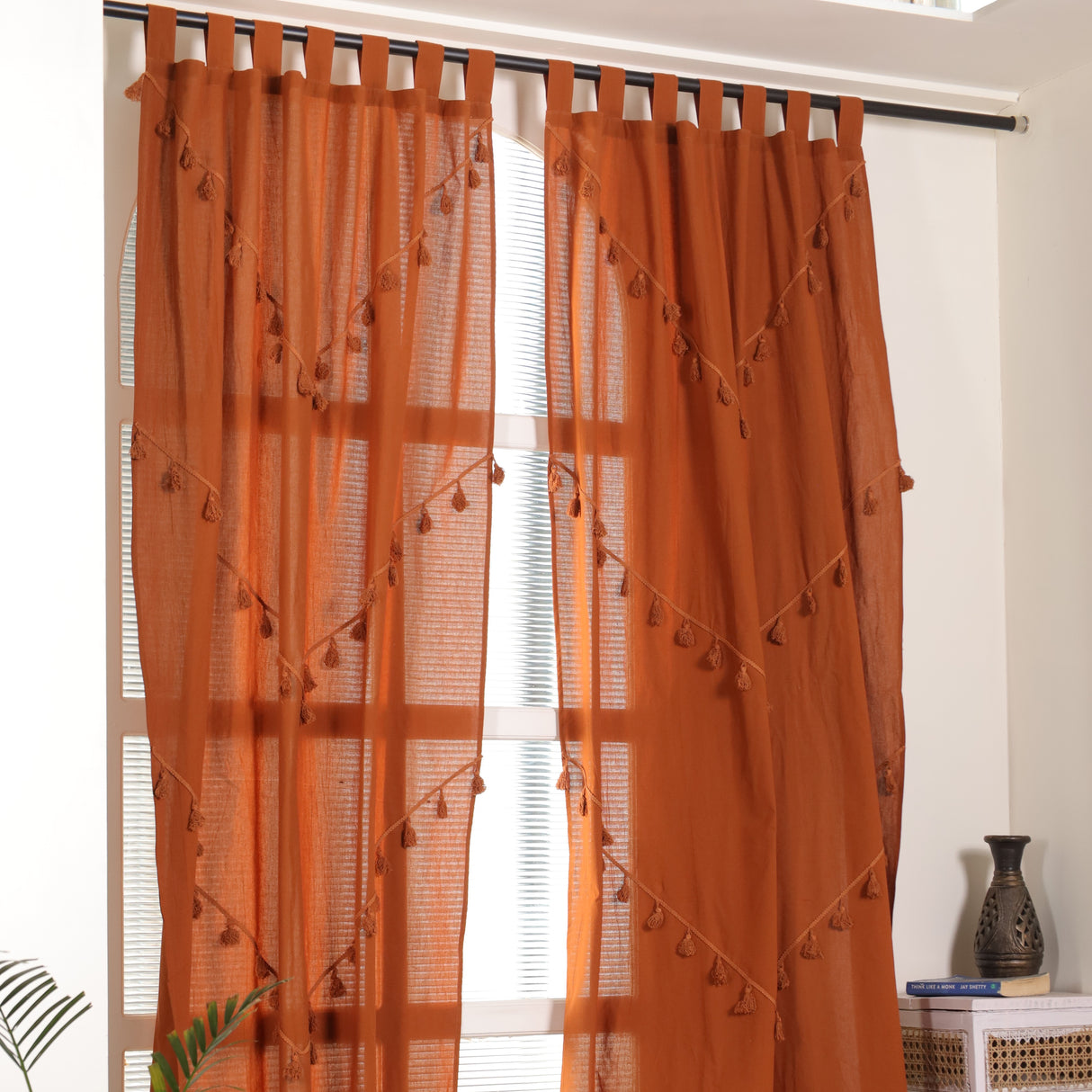 Boho Vorhang Akazien Braun - 2-teilig