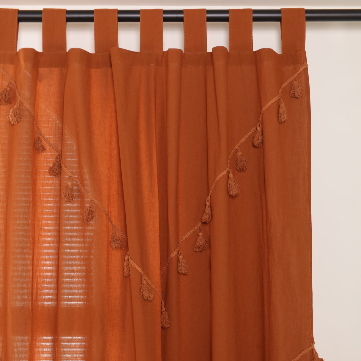 Boho Vorhang Akazien Braun - 2-teilig