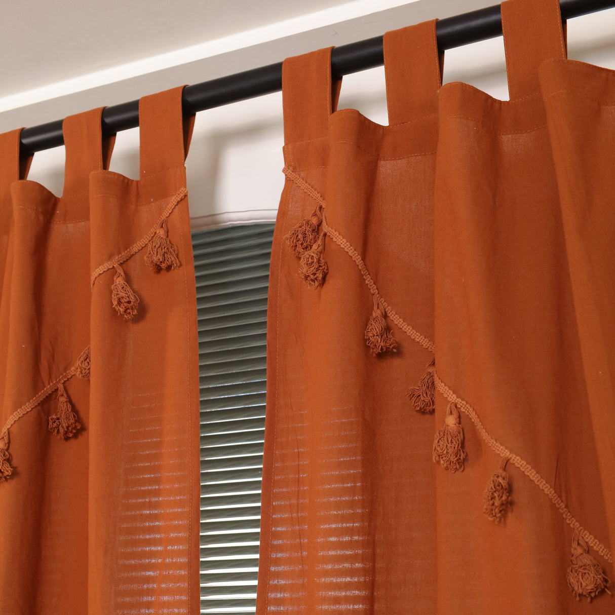Boho Vorhang Akazien Braun - 2-teilig