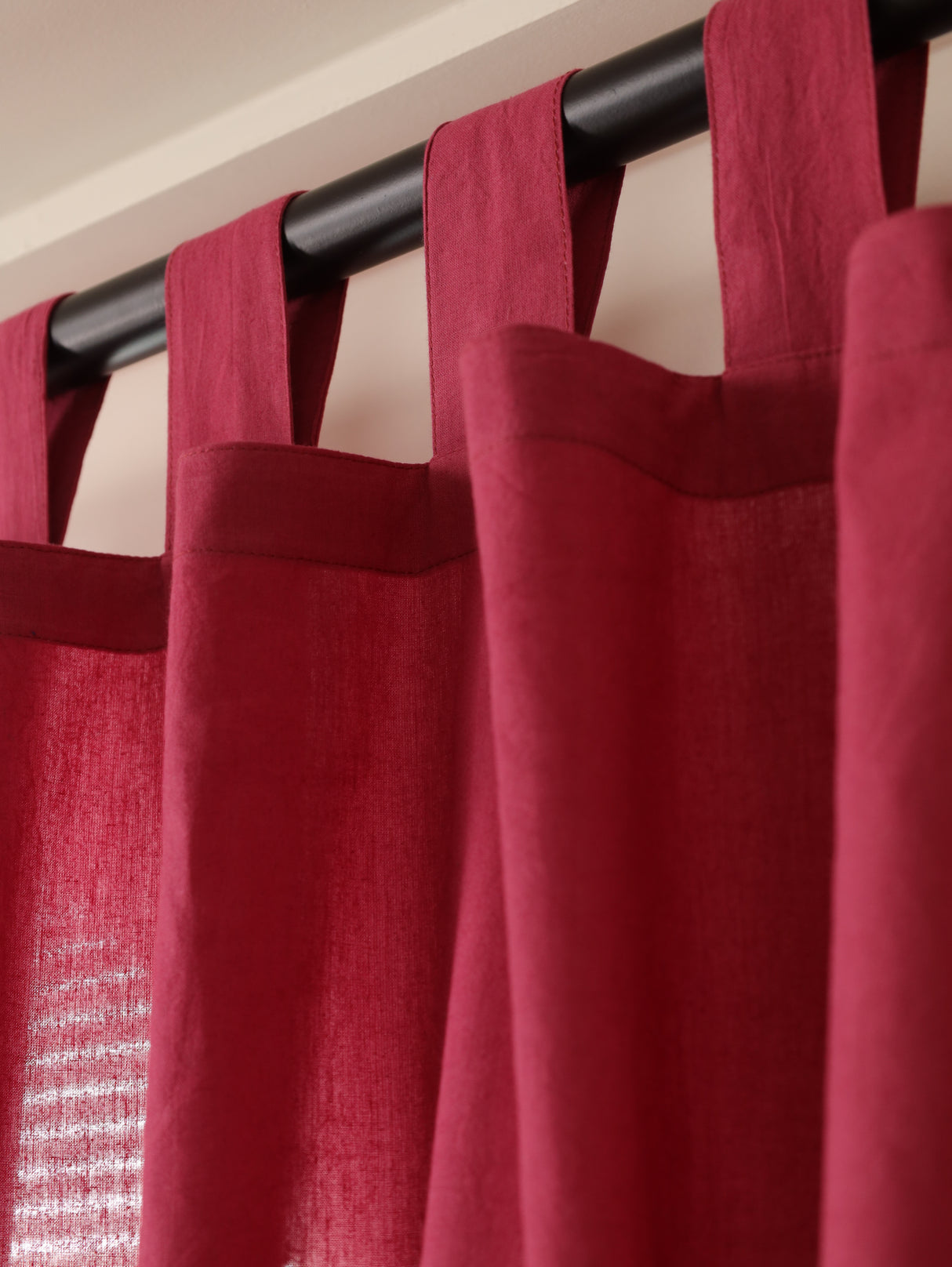 Boho Vorhang Kirsche - 2-teilig