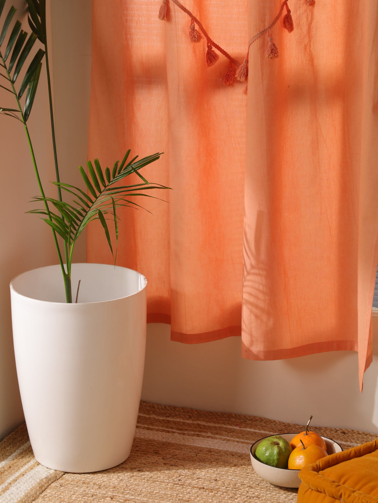 Boho Vorhang Pfirsich - 2-teilig