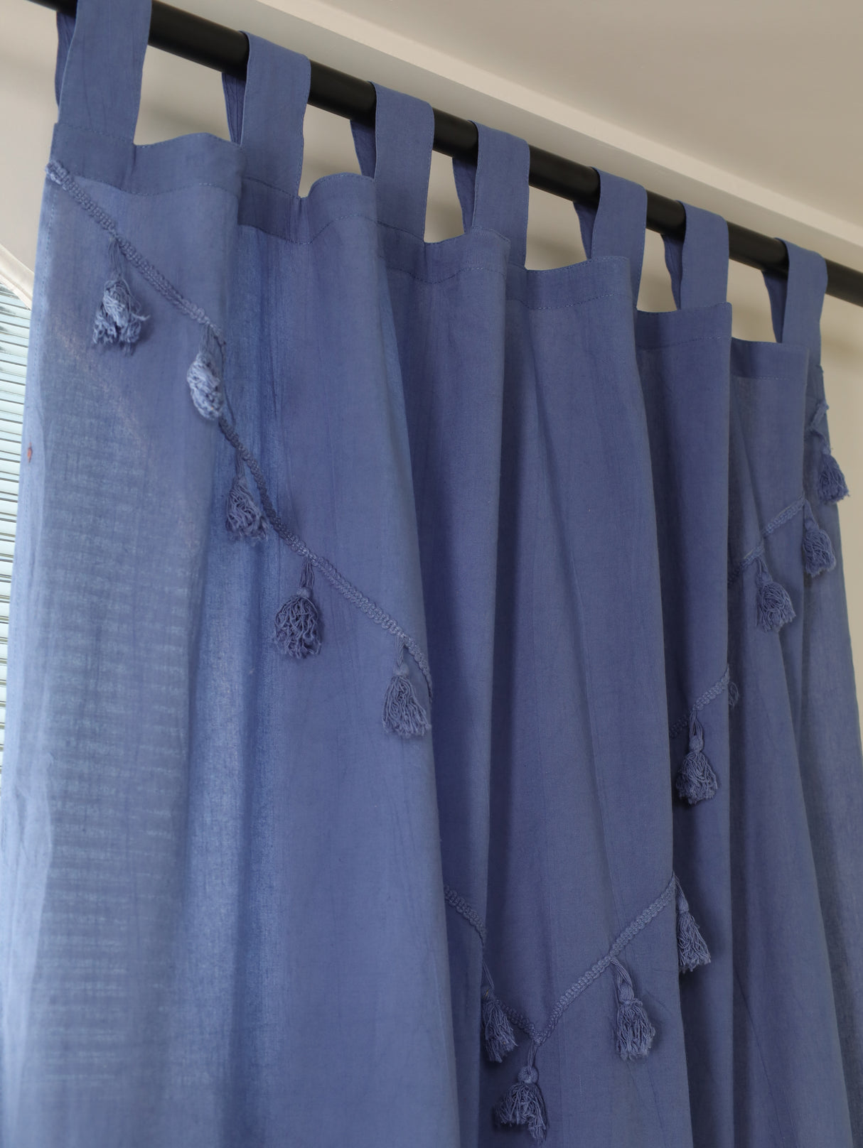 Boho Vorhang Pflaume - 2-teilig