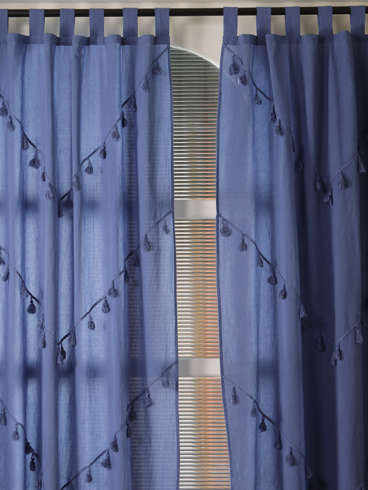 Boho Vorhang Pflaume - 2-teilig