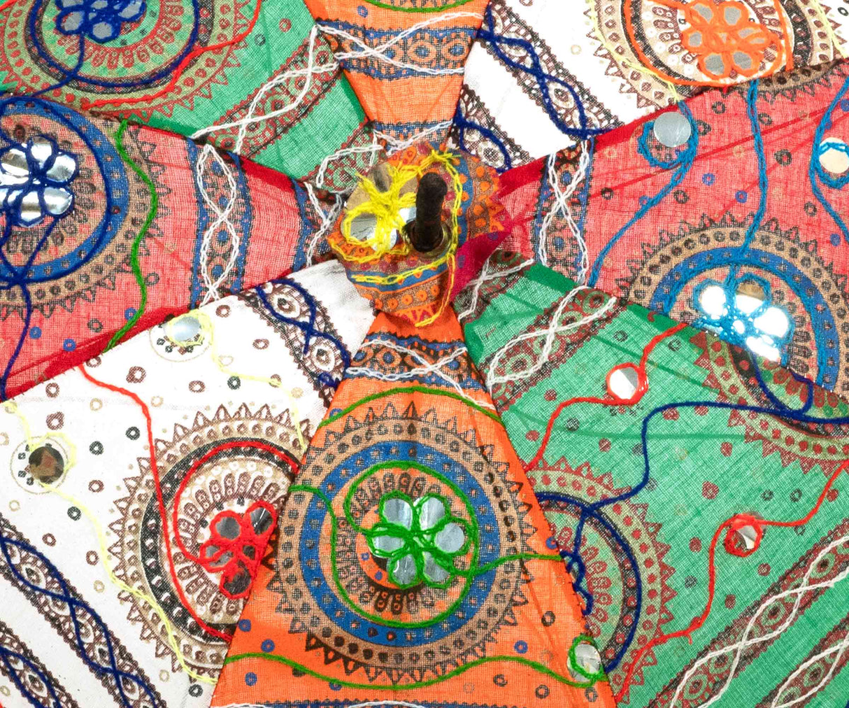 Bunter Sonnenschirm aus Baumwolle Ø ca. 70 cm