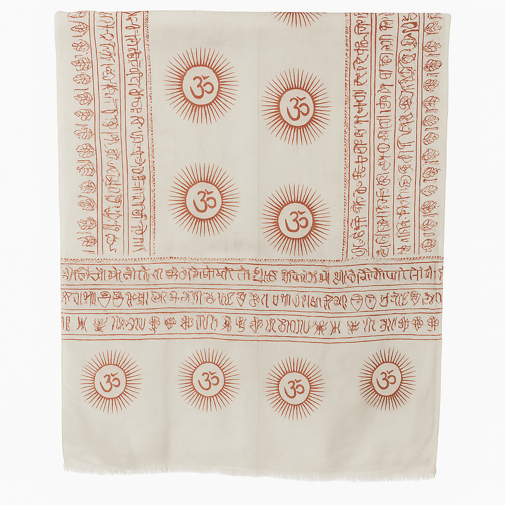 Ram Nami Tibetischer Glücksschal Weiß Rot