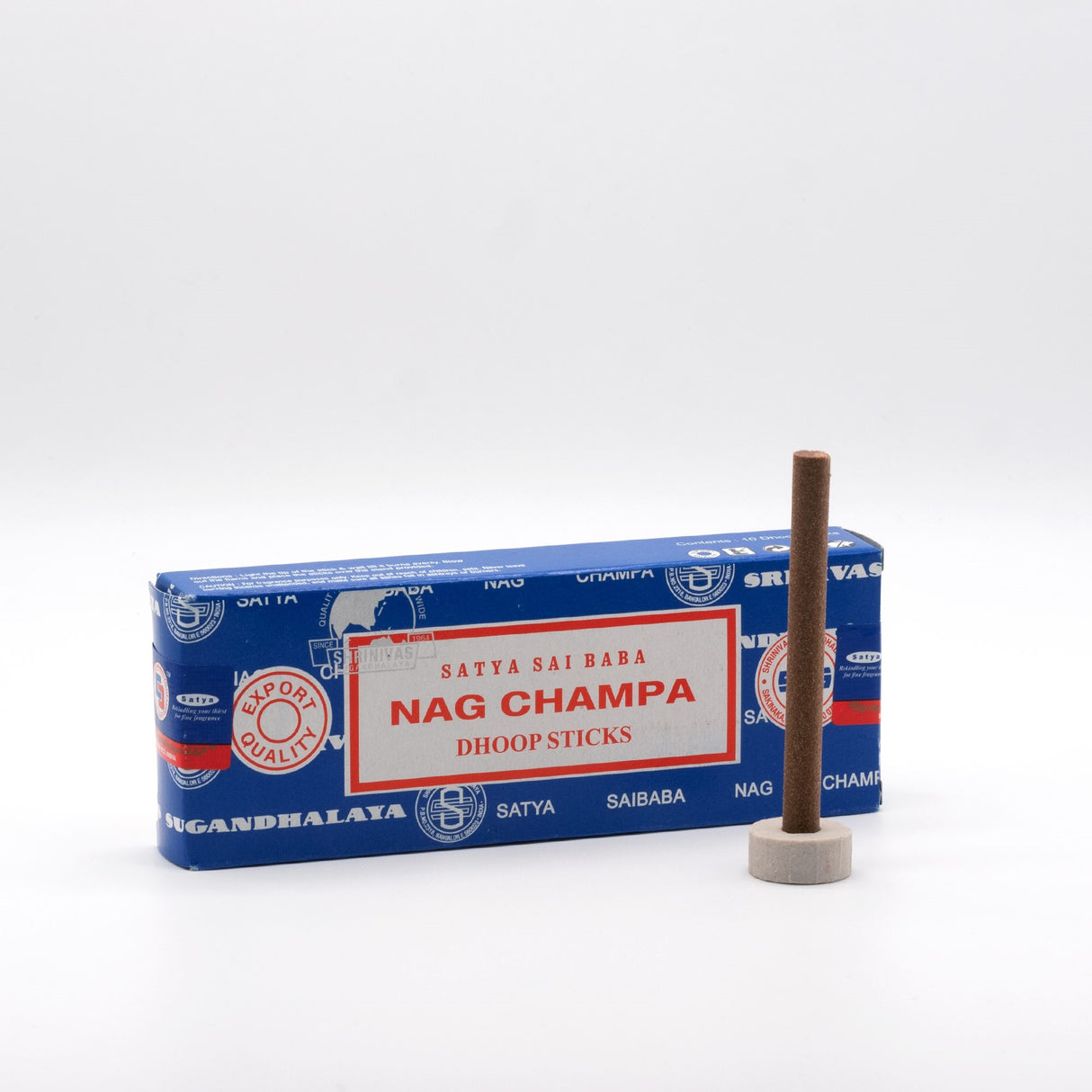 Dhoop Sticks Satya Sai Baba Nag Champa 10 Stück dicke Räcuherstäbchen ohne Holzkern
