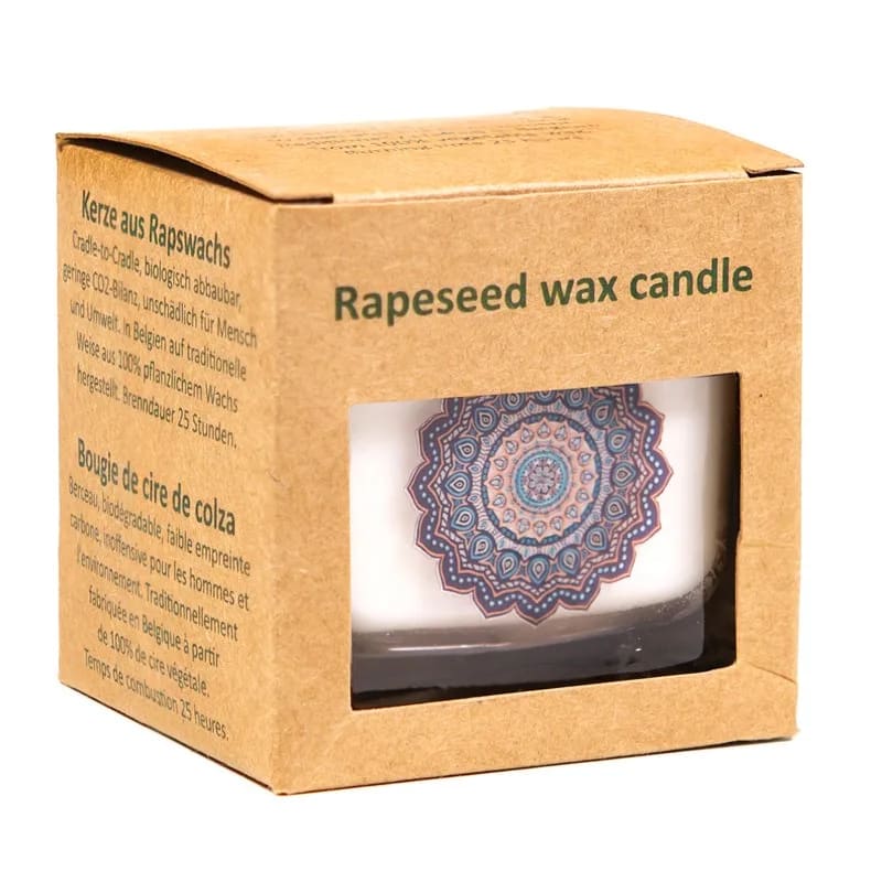 Duftkerze Oudh Bio-Raps Wachs Mandala