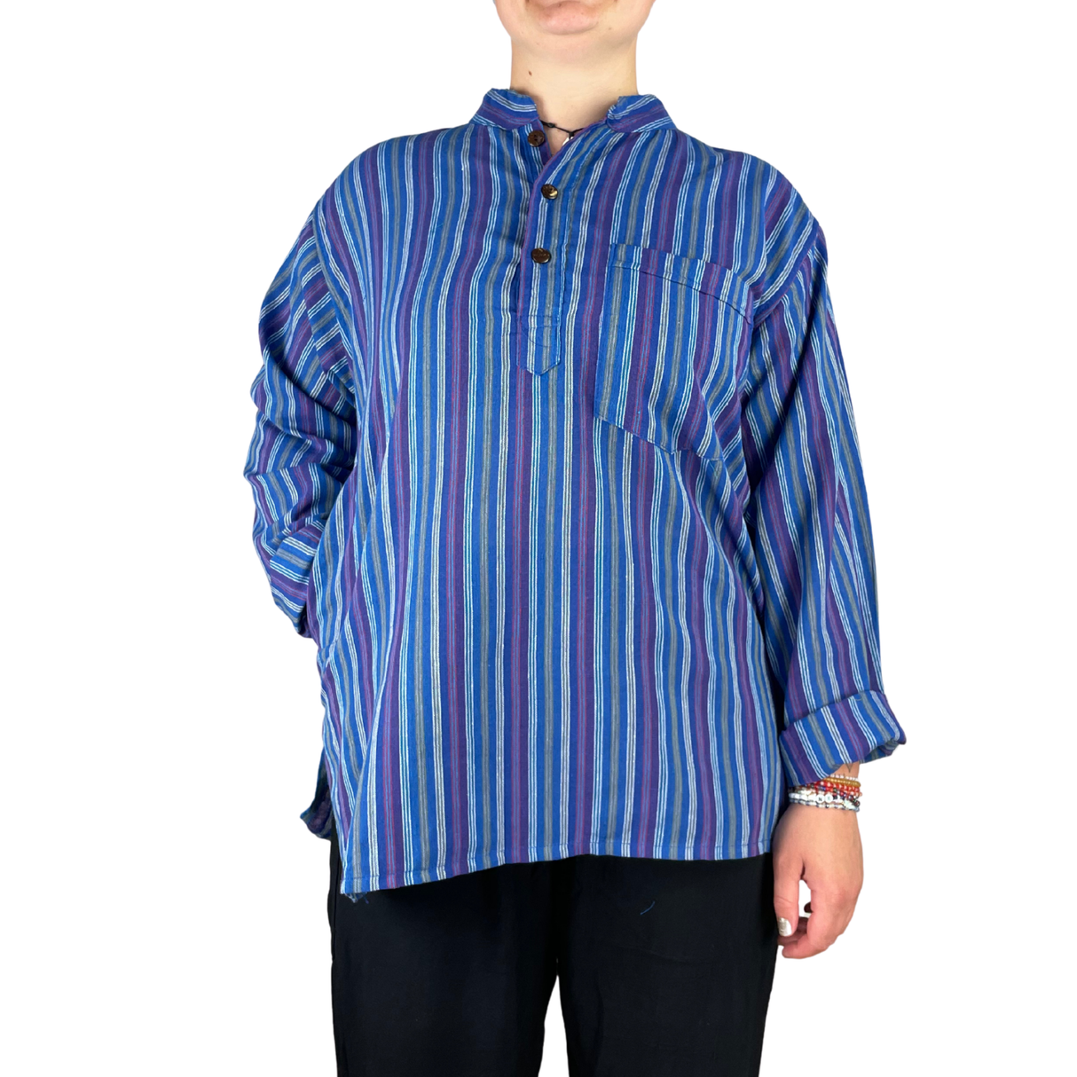 Fischerhemd Blau gestreift