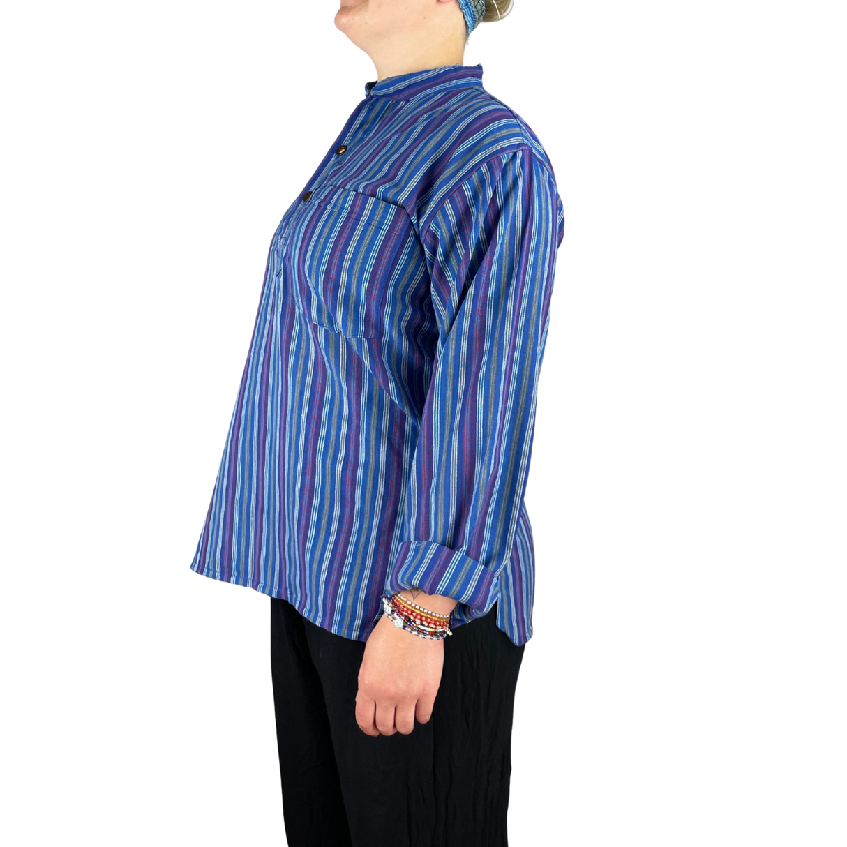 Fischerhemd Blau gestreift