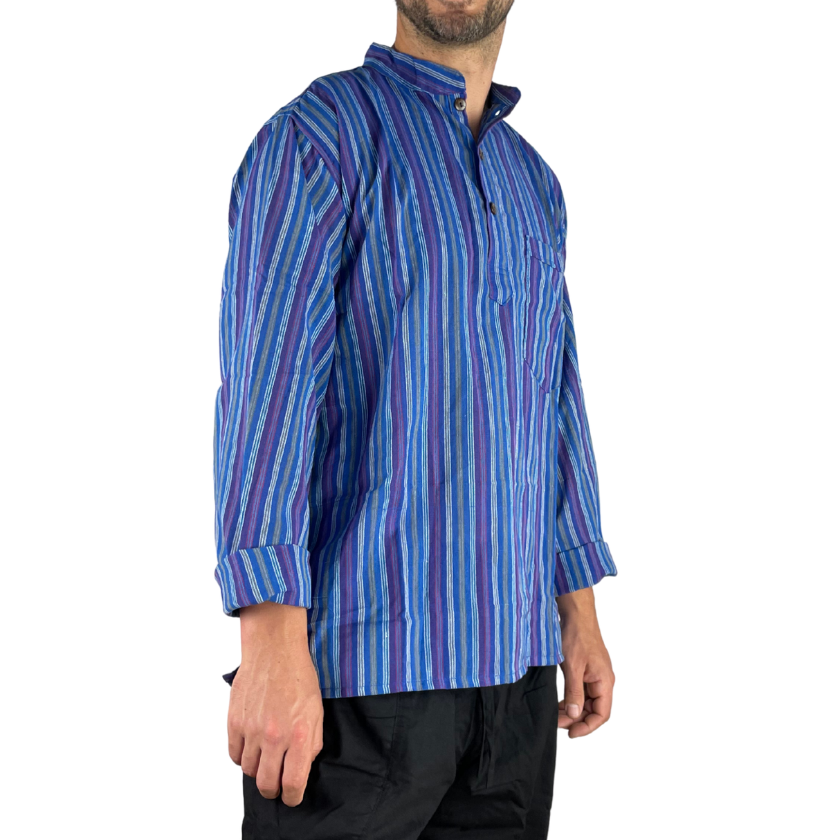 Fischerhemd Blau gestreift