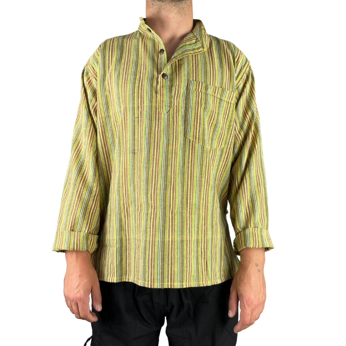 Fischerhemd Gelb gestreift