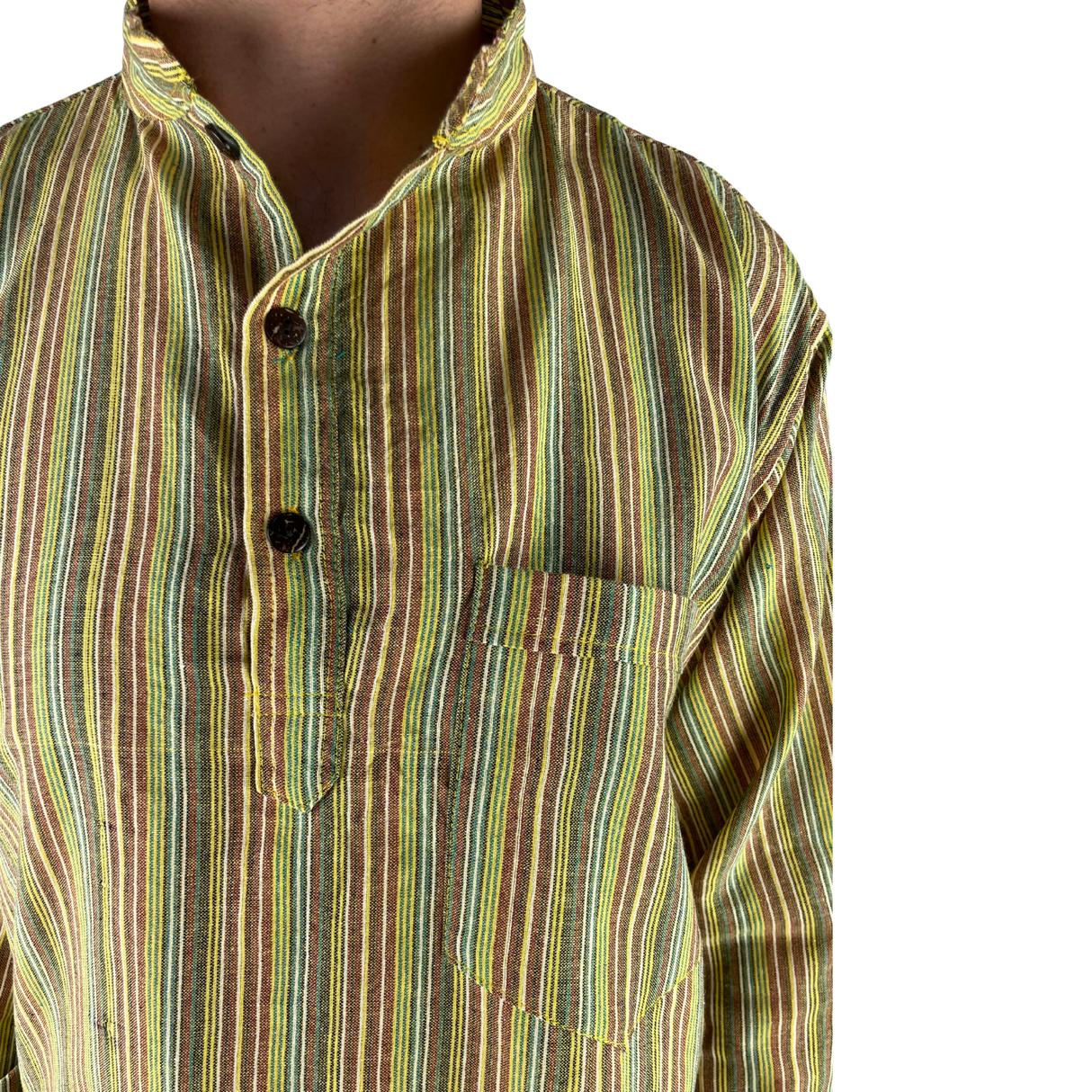 Fischerhemd Gelb gestreift