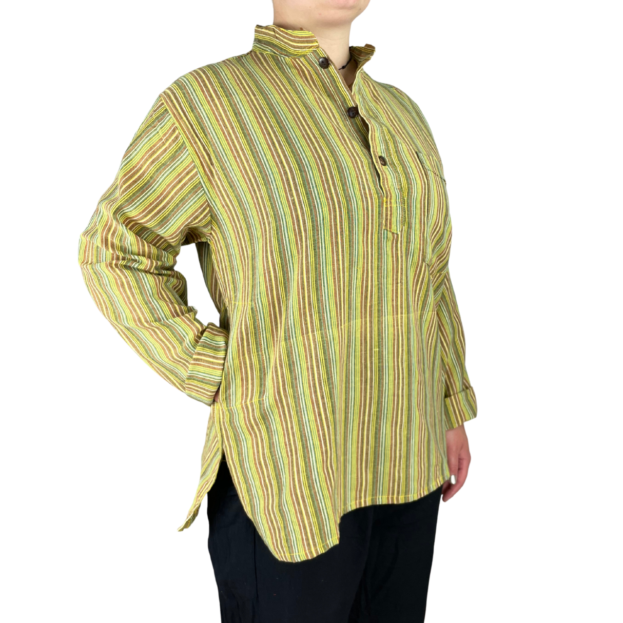 Fischerhemd Gelb gestreift