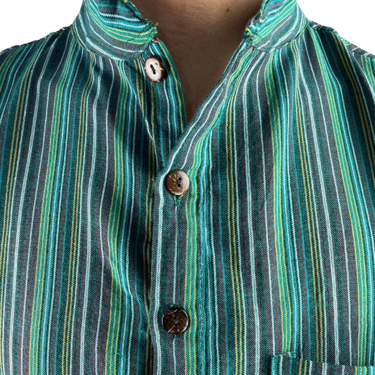 Fischerhemd Grün gestreift