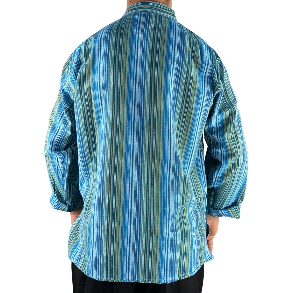 Fischerhemd Türkis gestreift