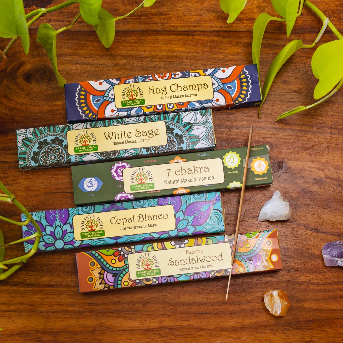 Fünf Aromen - Namaste India Räucherstäbchen Set von Karmandala