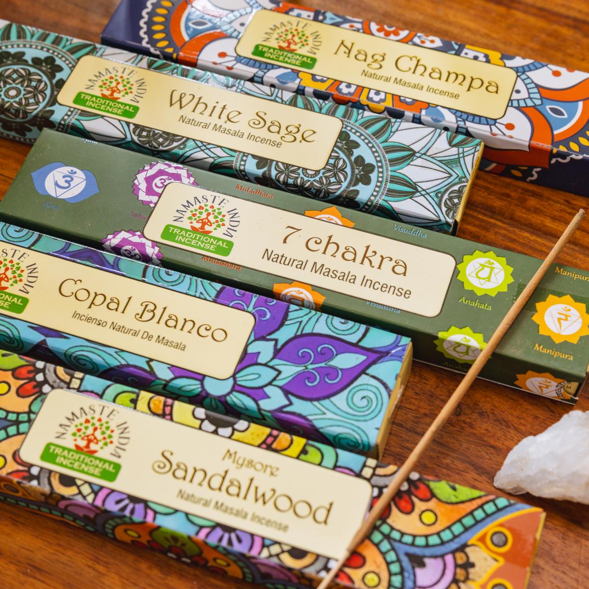 Fünf Aromen - Namaste India Räucherstäbchen Set von Karmandala