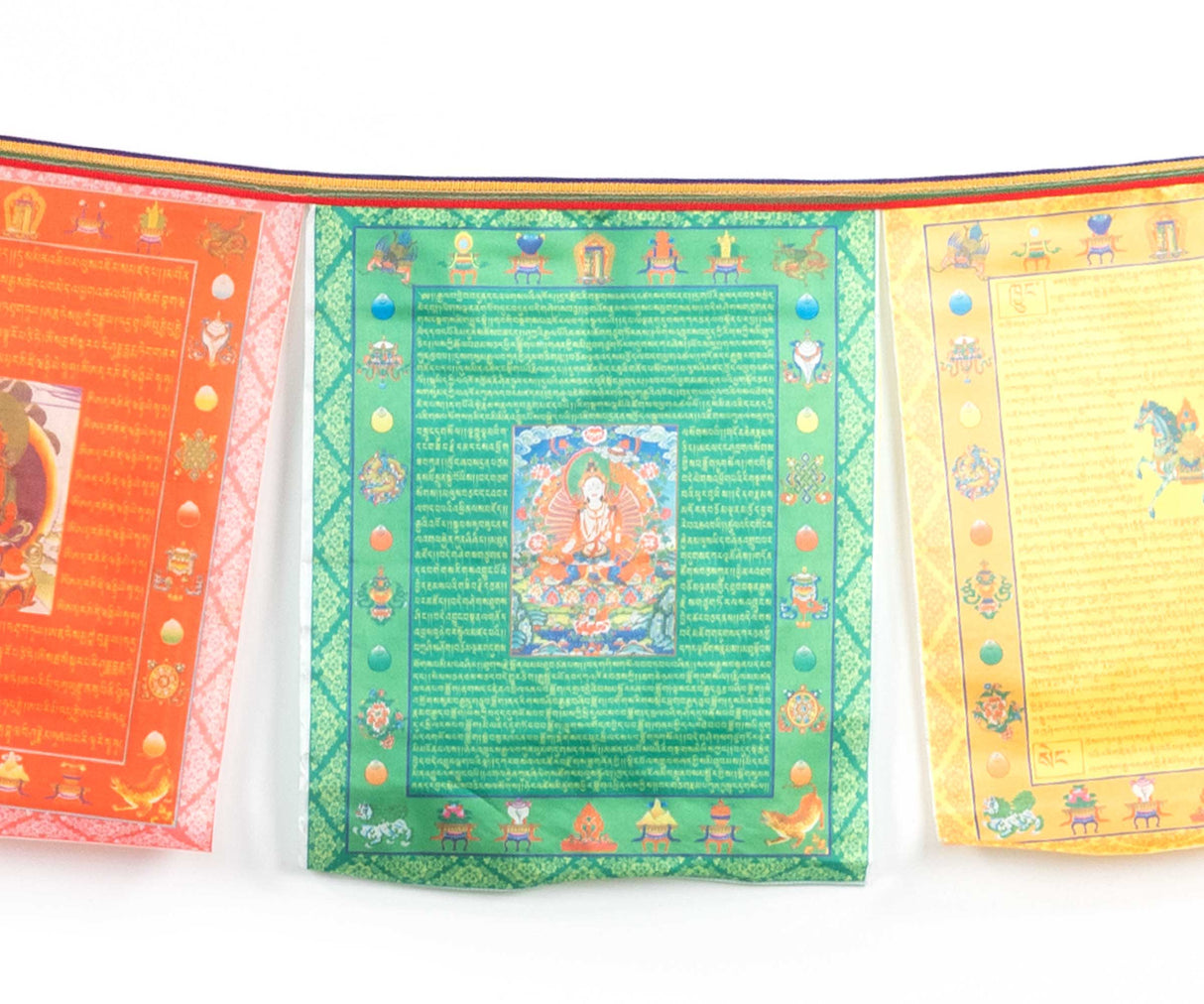 Gebetsfahne 10 Buddhas aus Polyester