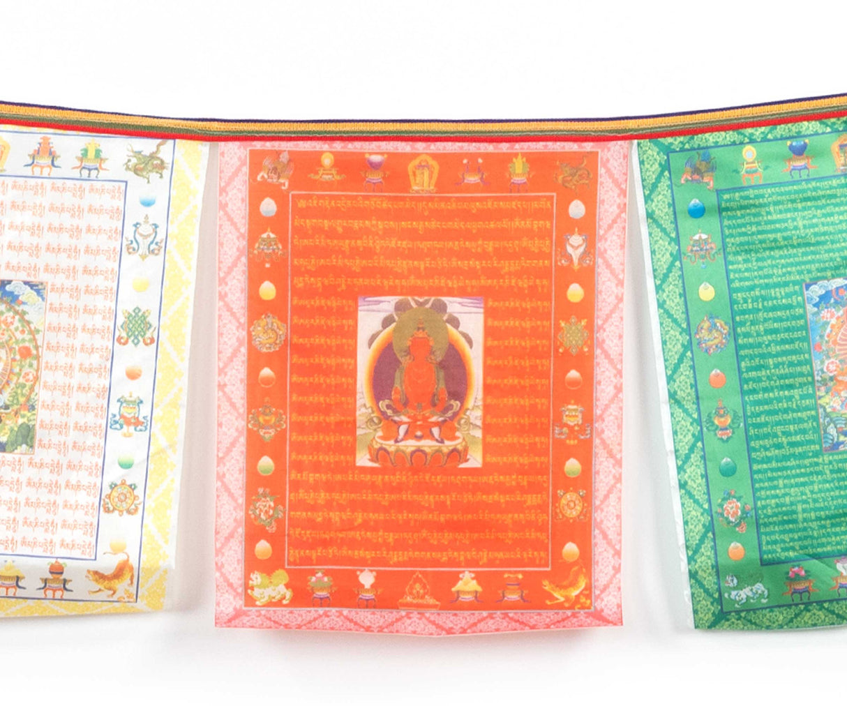 Gebetsfahne 10 Buddhas aus Polyester