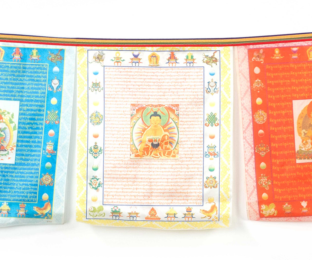 Gebetsfahne 10 Buddhas aus Polyester