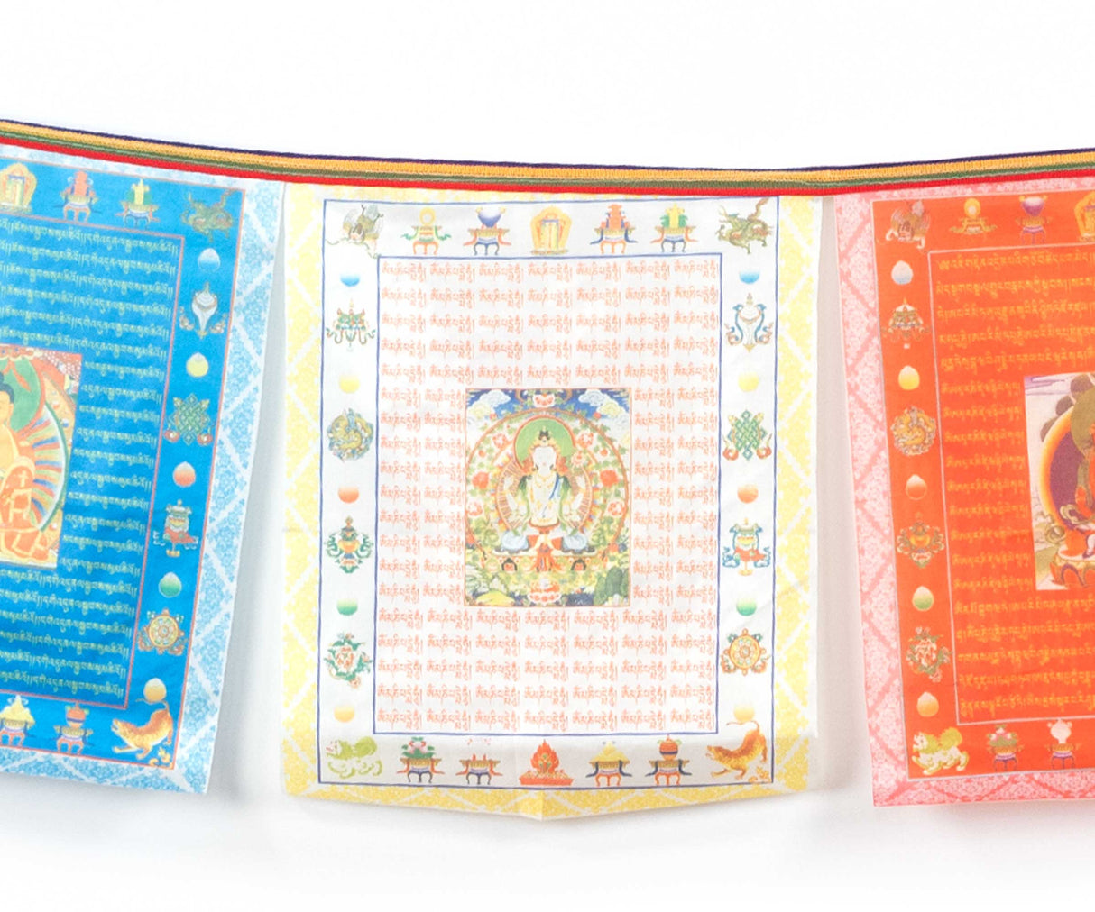 Gebetsfahne 10 Buddhas aus Polyester