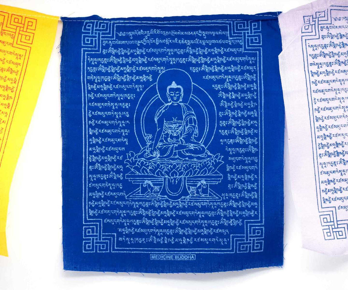 Gebetsfahne Medizin Buddha tibetische Gebetsflaggen fünf Farben blau