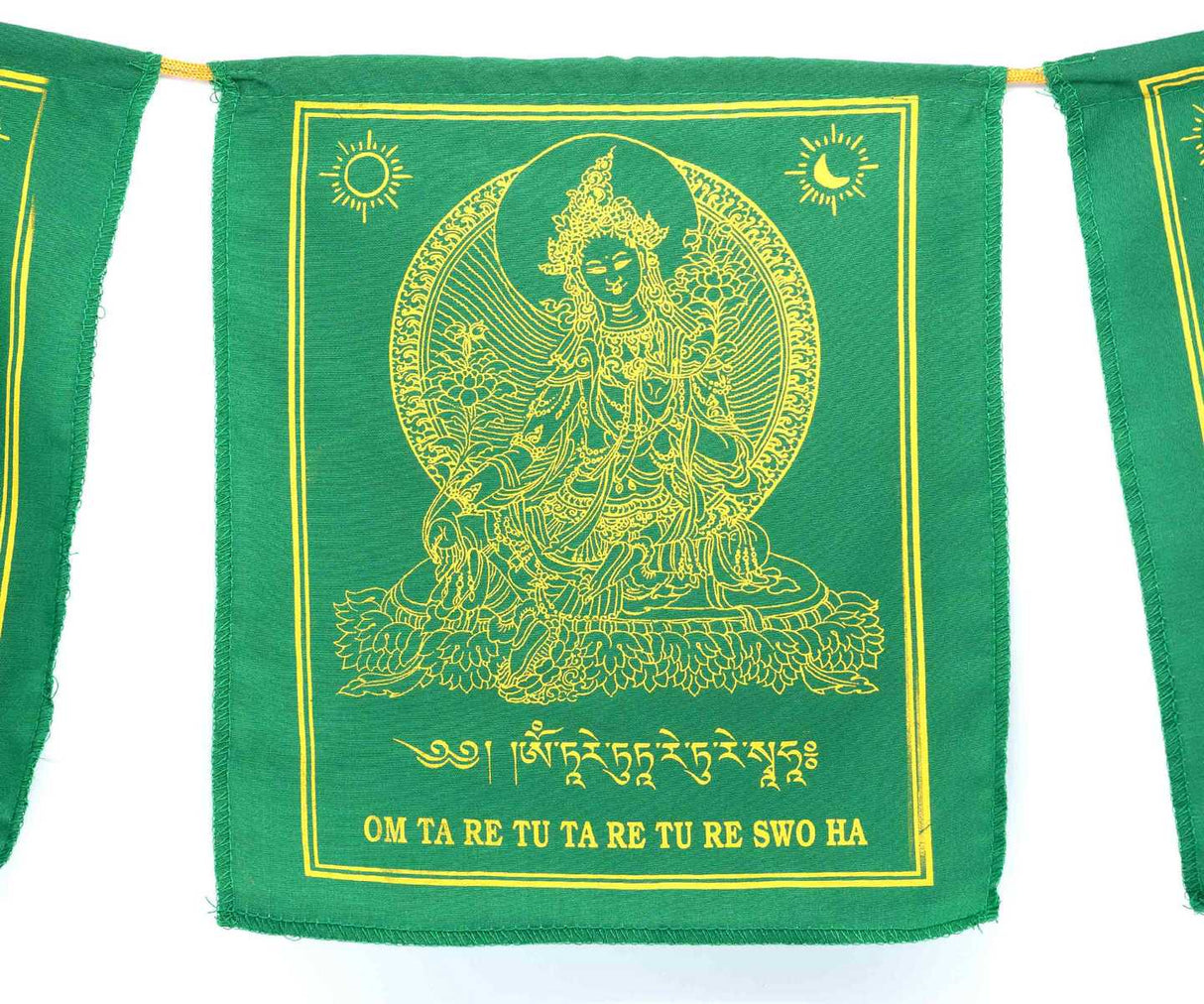 Gebetsfahne grüne Tara Boddhisattva - Tibetische Gebetsflagge 10 Fahnen