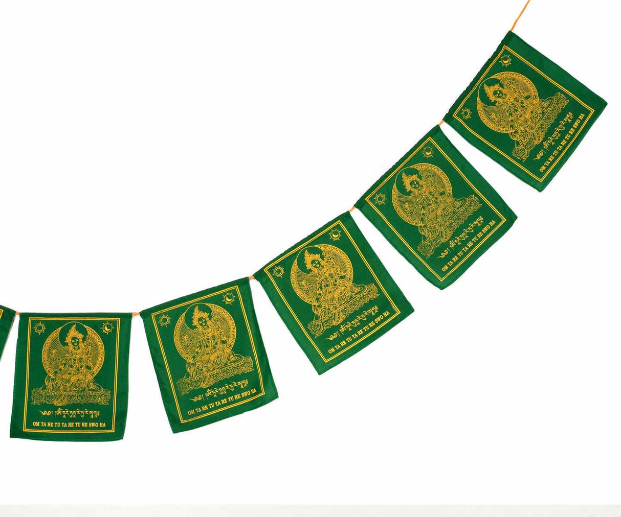 Gebetsfahne grüne Tara Boddhisattva - Tibetische Gebetsflagge 10 Fahnen