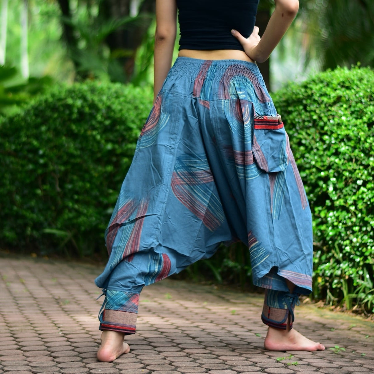 Goa Hose Hilltribe blau mit Tasche - Frau