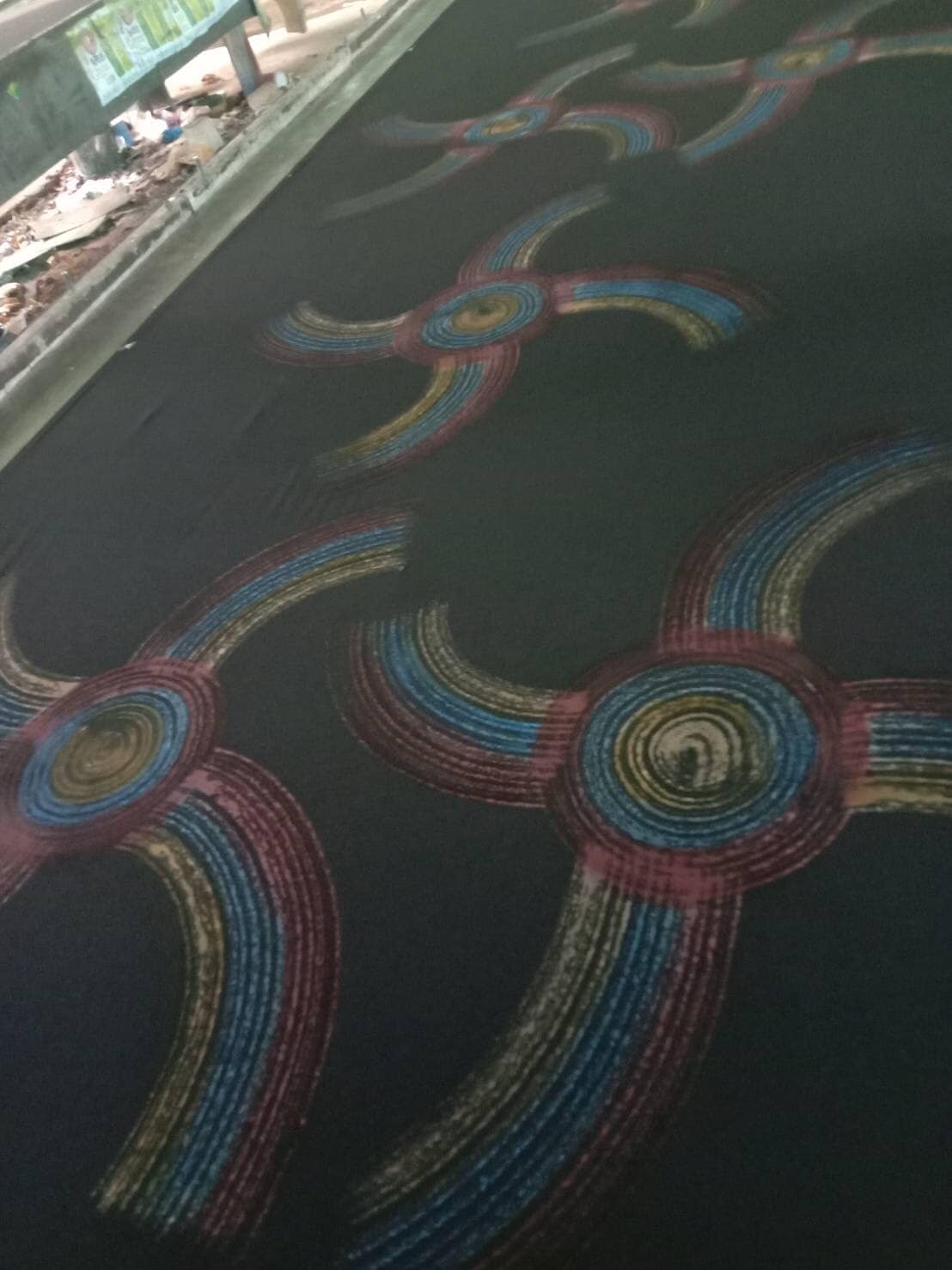 Goa Hose schwarz bunt, handbemalt, gerader Schnitt