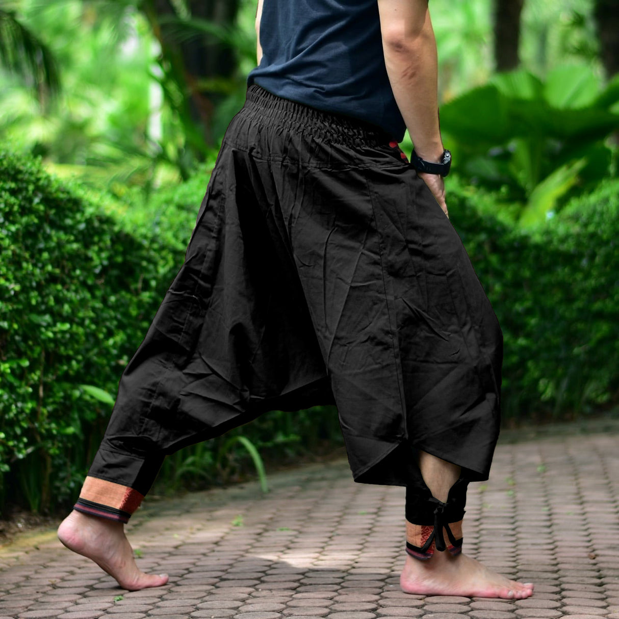 Goa Hose Hilltribe Pattern schwarz