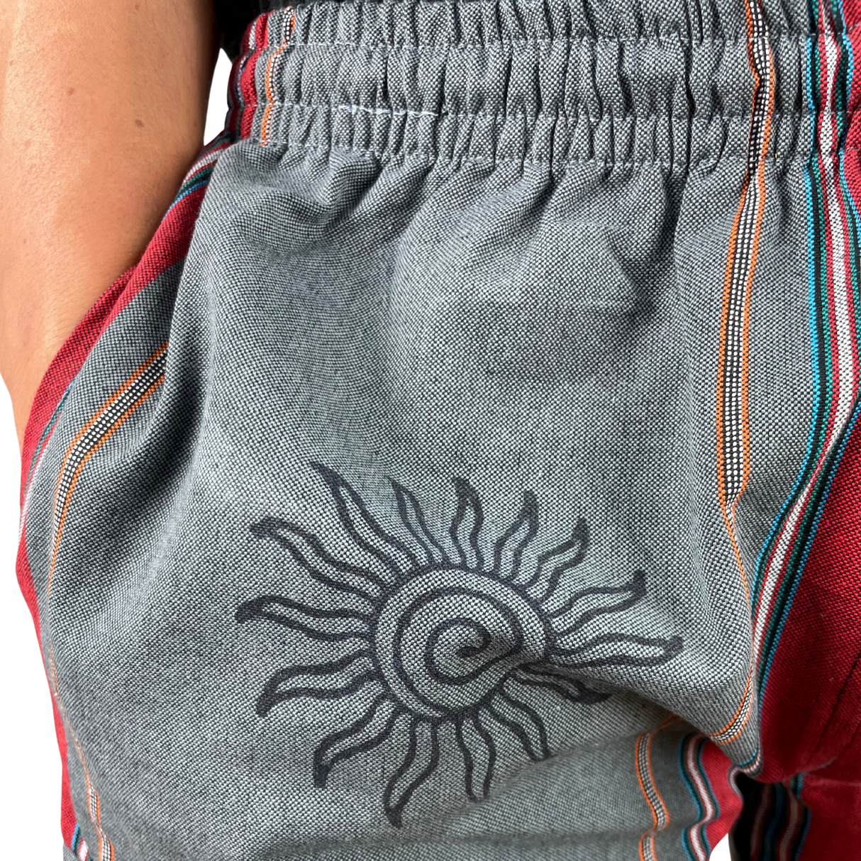 Goa Hose Grau Bunt mit Taschen