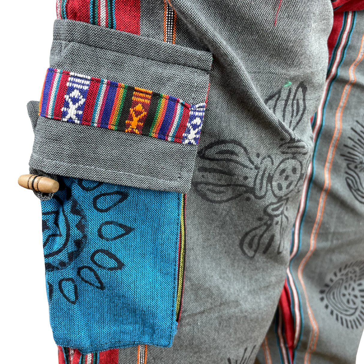 Goa Hose Grau Bunt mit Taschen